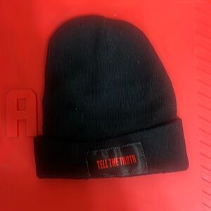 TELL THE TRUTH Brand Black Logo Beanie  • Selling Sunset • Youth size NEW